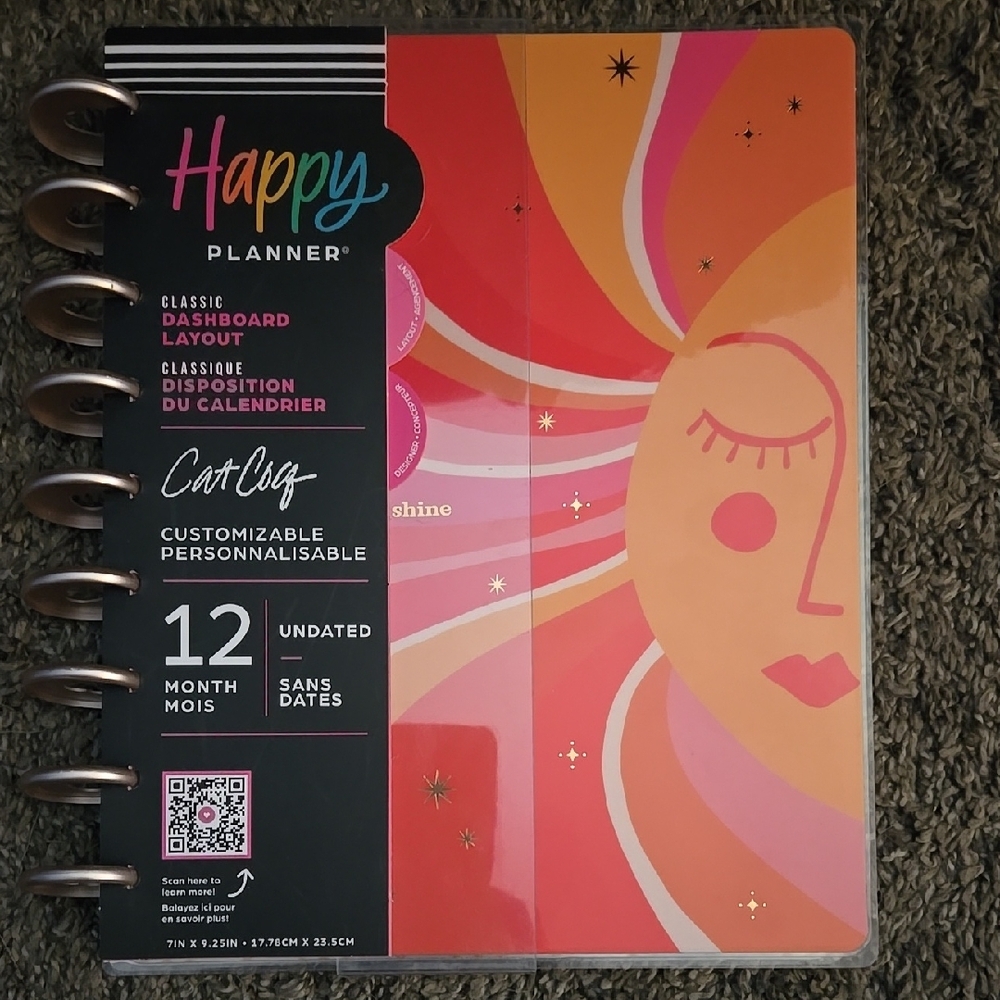 Happy Planner Classic Dashboard Layout - Pink and Orange